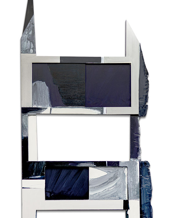Tim Freiwald 提姆・弗萊瓦德｜Dame｜180 x 92 cm｜2019｜Chalk, Pigment, Binder on Rigid Foam, Wood and Acrylic Glass