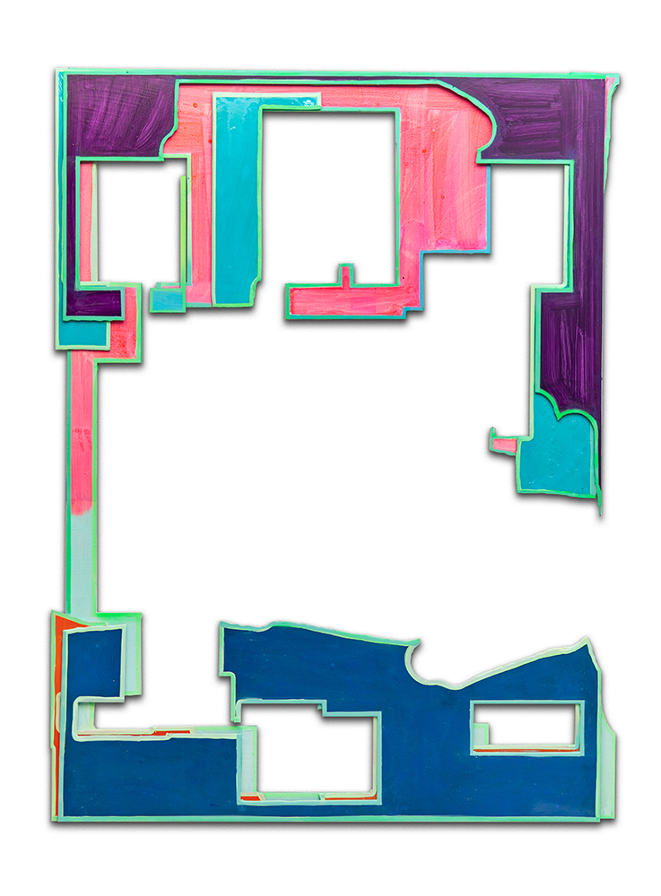 Tim Freiwald｜Castle Hi｜2019｜60 x 116 cm｜Chalk, Pigment, Binder, varnish, hard resin on wood