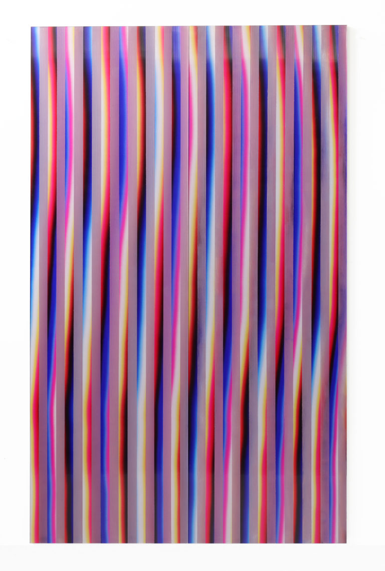 Pascal Dombis｜Post-Digital Stripes (C1)｜110x180cm｜2020｜Varnish on lenticular print on aluminum composite